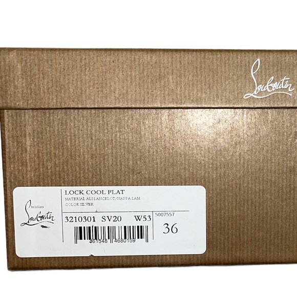 NEW Christian Louboutin Lock Cool Embossed Dad Sandals 36 Silver - Picture 11 of 12